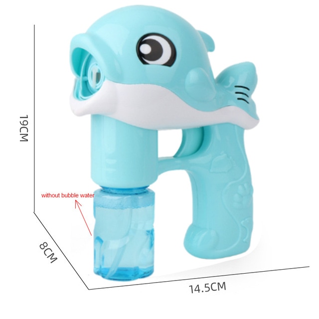 New Flashing Light Up Kids Dolphin Magic Bubble Machine Summer Swimming Toys Wedding Supplies Birthday - Bubble Gun